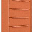 tinge Naima 5-Drawer Premium Fabric Dresser for Bedroom, Waterproof, Orange, 14"D x 23.5"W x 41.8"H