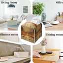 Grace Yonks Christmas Tissue Box Cover Square, Ice Skating Park at Night Design Cube Case for Facial Tissues, 5.2" PU Leather. (086)