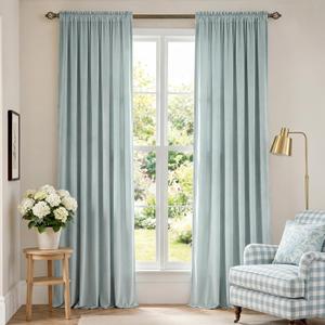 Lazzzy Velvet Blackout Curtains Thermal Insulated Room Window Drapes Super Soft Luxury Curtains for Living Room Bedroom Rod Pocket 2 Panels, Misty Blue, 52" W x 96" L