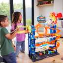 Hot Wheels City Ultimate Garage Track Set with 2 Die-Cast Toy Cars & Car-Eating Dragon, Stores 50+ Vehicles, 4 Levels, Large