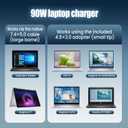 90W/65W Laptop Charger Compatible with Dell Latitude 5400/5410/ 7400/7410 E6420/ E6430/ E6440; Inspiron 15 5559/3542; Vostro 3500/3560; XPS 13 9343/9350 AC Adapter Power Supply (Non-USB-C)