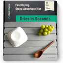 BEST4HOME Stone Drying Mat for Kitchen Counter - Grey 12x16In Dish Drying Mat - Foldable Diatomite Stone Dish Rack - Absorbent Diatomaceous Earth Non-Slip Tray for Bathroom