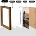 KINLINK 6x8 Picture Frame, Brown Solid Wood Frame with Acrylic Plexiglass for Pictures 4x6 with Mat or 6x8 without Mat, Tabletop and Wall Mounting Display Photo Frame 1 Pack