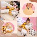 Cute Cat Plush Long Body Pillow Soft Cartoon Stuffed Animal Doll, Kawaii Cat Plushie Cuddle Toy for Kids, Girls & Girlfriend (Gray, 35.4 Inch)