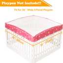 Dog Playpen Mesh Top Cover for 36" Inch Pet Playpen with 4 Panels,[ Note: Playpen Not Included] Dog Crate Cover Pet Tent Puppy Play Pen Cover, Ideal for Indoor/Outdoor Use. (Pink)