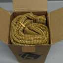 Kevin Textile Pack of 2, Star Faux Linen Decorative Square Throw Pillow Covers Set Cushion Case for Sofa Bedroom Car, 20x20 Inch, Honey Yellow