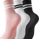 BISOUSOX Pilates Socks with Grips for Women, Anti Slip Grippy Yoga Barre Socks, Full Sole Sticky Reformer Workout Sock