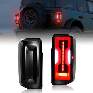 LED Tail Lights for 2021-2024 Ford Bronco 2/4 Door, Dynamic Animation DRL Smoked Taillights Replacement with Plug & Play Design - Halogen to LED Upgrade (2PCS)