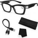 Magnifying Glasses with Light Rechargeable Reading Glasses Bright LED Readers with Lights for Close Work Reading