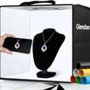 Glendan Portable Photo Studio Light Box, 12"x12" Professional Dimmable Shooting Tent Kit with 112 LED Lights & 6 Backdrops for Jewelry and Small Items Product Photography