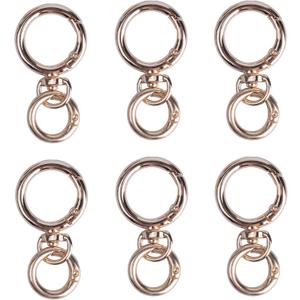 6Pack Swivel Clasp Clip,Metal Double Opening Key Chain Clip,Swivel Spring Snap Hooks for Jewelry Clasps,DIY Crafts,Lanyard Making(Gold)