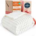 Bedsure GentleSoft Twin Blanket for Bed - Cozy Soft Blankets for Women, Cute Small Fleece Throws for Girls, Graduation Decorations Gift for Her Him School Dorm, Off White, 60x80 Inches