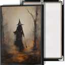 HQPCNGZ Vintage Rustic Witch In The Forest Posters Spooky Halloween Canvas Wall Art Funny Gothic Dark Academia Prints Painting For Home Bedroom Dorm Wall Decor 12x16in Unframed