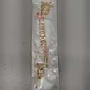 Gold Watch Bands Compatible with Samsung Galaxy Watch 8 40mm/44mm/Classic 46mm, Unique Charms Chain Strap Pandora Bracelet Wristband for Galaxy Watch 8 Classic 46mm Women (Pink Flower+Gold)