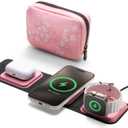 Mophie 3-in-1 Travel Charger with MagSafe - Portable Wireless Charging Hub, Compatible w/iPhone 17/16/15/14/13/12 Series, Apple Watch Series 11 to 1 & Ultra, AirPods Pro/3rd Gen, Cherry Blossom Pink