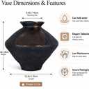 Wabi Sabi Rusty Vintage Vase, 11.4" Tall Wabi Sabi Decor Rustic Farmhouse Pottery Vase for Centerpiece, Textured Pottery Flower Vases for Home Decor, Table, Living Room, Bathroom, Kitchen (11.4 in)