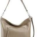 Befen Soft Genuine Leather Hobo Bags for Women, Large Multi-Pocket Shoulder Crossbody Handbags with Zipper Closure