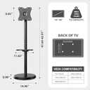 Small Mobile TV Stand for Most 10-48 Inches TV,Rolling TV Cart with Height Adjustable,10 Tilt, 360Swivel, 30Leveling,Max VESA 200X200mm,for Live Streaming,Home,Office (White, Style 1)