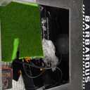 Turtle Basking Platform with Light,7.8*5.5*5.5inch Mini Land Elevated Topper Decor, Red Eared Slider Hanging Habitat Enclosure Cage, Cuckold Tank with Lid, House for Semi-Aquatic Baby Terrapin