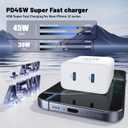 45W USB C Fast Charging for iPhone 17 Pro Max/16/15 Pro,3Pack 45W Dual Port USB C iPhone Charger Block & 6/10/10FT Long USB C Cable for iPhone 17 Pro/16 Pro Max/15 Plus/for Samsung S26 S25-Colorful