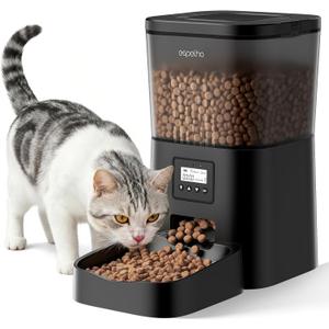 Espelho Automatic Cat Feeder- 4L Timed Cat Food Dispenser 1-6 Meals Control for Cat and Small Dog- Auto Pet Feeder with Desiccant Bag Keep Fresh for Reliable Easy Set Up and Clean- Voice Recorder