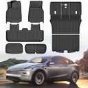 Floor Mat for 2025-2026 New Model Y Juniper 7PCS Full Set Floor Mats with Front Rear Cargo Liner & Second Row Seat Back Mats & Anti-Scratch Rear Bumper Guard Mats Interior Accessories
