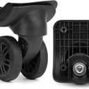 Ech.Apr 1 Pair Luggage Wheels Replacement,Mute Suitcase Wheel Repair Set, Black Luggage Suitcase Caster Wheel Replacement Parts, Double-Row Wheels (2pcs)