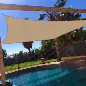 Windscreen4less 18' x 18' Sun Shade Sail Rectangle Outdoor Canopy Cover UV Block for Backyard Porch Pergola Deck Garden Patio (Sand)