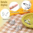UzecPk 6 PCS Crochet Ring, Adjustable Crochet Yarn Tension Crochet Rings for Finger with Box, Crochets Tension Ring or Mother Wife Daughter