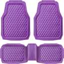 CAR PASS Heavy Duty Rubber Car Mats, Deep Dish All-Weather Floor Mat for Car Full Set Durable Anti-Slip 3D Rhombus Waterproof Trim to Fit Liner Universal Fit Automotive,Sedan,SUV,Truck, 3 Pcs Purple