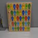 Magnetic Wooden Fishing Game Toy for Toddlers, Alphabet Fish Catching Counting Games Puzzle with Numbers and Letters, Preschool Learning ABC Math Educational Toys 3 4 5 Years Old Girl Boy Kids