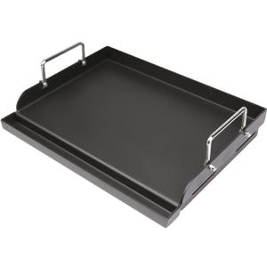 Utheer 17" x 13" Nonstick Coating Cooking Griddle for Gas Grill, Universal Griddle Flat Top Plate Insert with Grease Groove and Removable Handles for Charcoal/Gas Grills, Camping, Tailgating, Parties