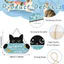 Funny Black Cat Wooden Decoration,Welcome Hope You Like Cats Decor,Cat Wall Decor,Cats Lovers Gifts,Kitty Door Hanger,Kitten Wooden Plaque,Cute Pet Wall Hanging Sign for Porch Yard Bedroom Home (Blue)