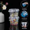 50 PCS Slime Containers with Lids and Handles, Plastic 300ml Storage Bucket Containers, Clear Slime Storage Case for Slime DIY Art Craft, Pigment, Small Tools, Part Material 10oz
