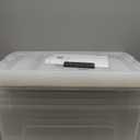 IRIS USA File Box, Plastic File Organizer with Lids for Letter/Legal File, Portable Document Box For Moving, Storage Bin with Durable and Secure Lid, Stackable Nestable BPA-Free, Clear 35 Qt. 4 Pack