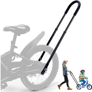 Professional Bike Training Handle, 6 Height Adjustable Push Handle for Kids Bikes, Safety Bicycle Trainer Ideal for Teaching Riding Without Training Wheels