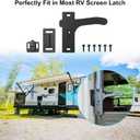 Aluminum RV Screen Door Latch Handle Replacement Kit (Right Hand) Metal Camper Travel Trailer Motorhome Entry Parts for Passenger Side