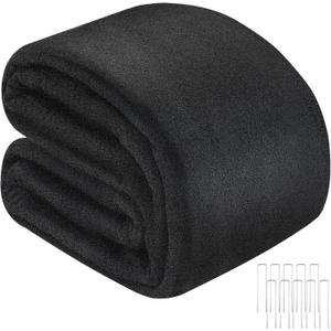 15 x 25 Feet Pond Liner Underlayment Non Woven Geotextile Underlayment Fabric with 10 U-pins for Outdoor Pond Streams Fountains Garden Waterfalls Fishpond Retaining Walls Weed Barrier