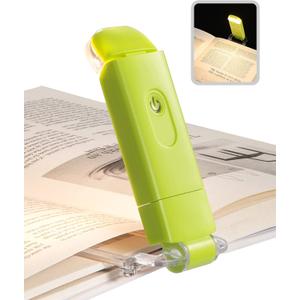 DEWENWILS USB Rechargeable Book Reading Light with Clip, LED Clip on Book Light for Reading at Night, Flexible Booklight for Kids, Warm White, Brightness Adjustable for Eye Protection (Green)