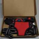 PHOEPET No Pull Dog Harness Medium Reflective Front Clip Vest with Handle, Adjustable 2 Metal Rings 3 Buckles[Easy to Put on & Take Off](M, Red)