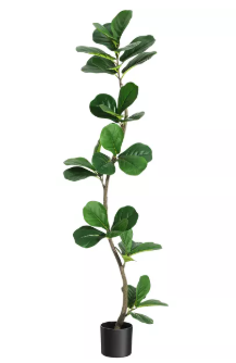 5FT Artificial Fiddle Leaf Fig Tree Faux Plants Indoor Faux Plant Artificial Trees Indoor,Large Floor Plants,Real Touch Rubber Tree for Home Decor