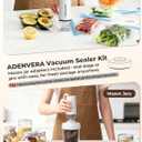 Compact Vacuum Sealer for Food Electric Mason Jar Vacuum Sealer Kit & Handheld Sealer with 10 Reusable Bags & 10 Mason Jar Lids, Portable Rechargeable, Smart Auto-Stop, White