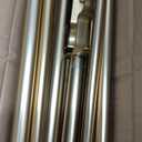 Warm Gold Double Corner Window Curtain Rods with Aluminum End Cap Finials and Brackets,1 Inch Diameter Dual Bay Window Curtain Rods, Adjustable 2 Sided 20-36" and 36-72" Center Double Rod