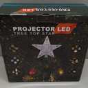 Mrrihand Christmas Tree Topper Lighted with 6 Projection Modes, Christmas Star Tree Topper Built-in LED Rotating Lights, Silver 3D Glitter Dynamic Projection for Christmas Tree Decorations