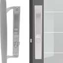 Flush Mount Non-Keyed Sliding Glass Door Handleset, 6-5/8" H.C., Fits 1" to 1-1/8" Thick Doors, Features Night Lock & Hook Latch, Non-Handed, White Diecast