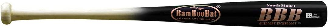 BamBooBat by Pinnacle Sports Equipment INC. Youth Durable Bamboo Baseball Bat for Players Aging 5-13 Years Old (28, Black)