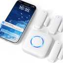 Door Alarms for Kids Safety, Door Alarms When Opened with Remote, Door Bells Chimes, Dementia, Sliding Glass Door, Wireless Sensor Alarms for Home Security (White)