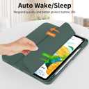 Case for iPad Pro 12.9 Inch Case 6th/5th/4th/3rd Generation with Pencil Holder, Smart Stand Cover with Soft TPU Back for iPad 12.9 Pro Case (2022/2021/2020/2018), Auto Sleep/Wake, Dark Green