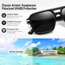 3 x Womens Sunglasses Polarized Trendy Classic Aviator Sunglasses Square 70s 80s 90s Vintage Shades, UV Protection