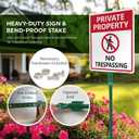 SmartSign No Trespassing Signs Private Property, 10 x 12 Inches Aluminum Sign with 3 Feet Stake